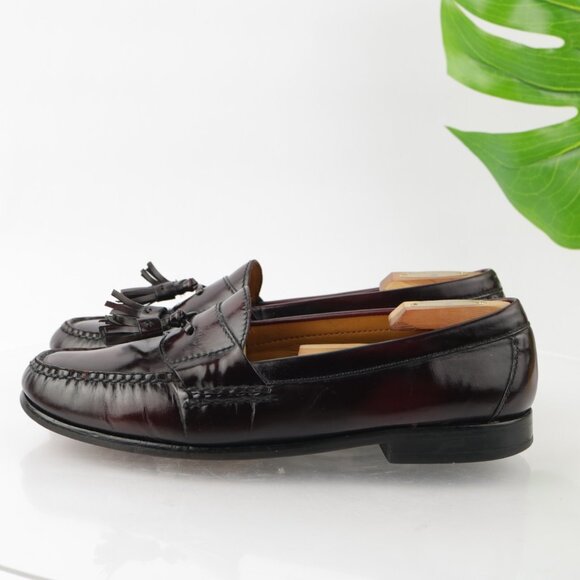 Cole Haan Mens Pinch Tassel Loafer Size 9.5 D Burgundy Moc Slip On Dress Shoe - Picture 6 of 12